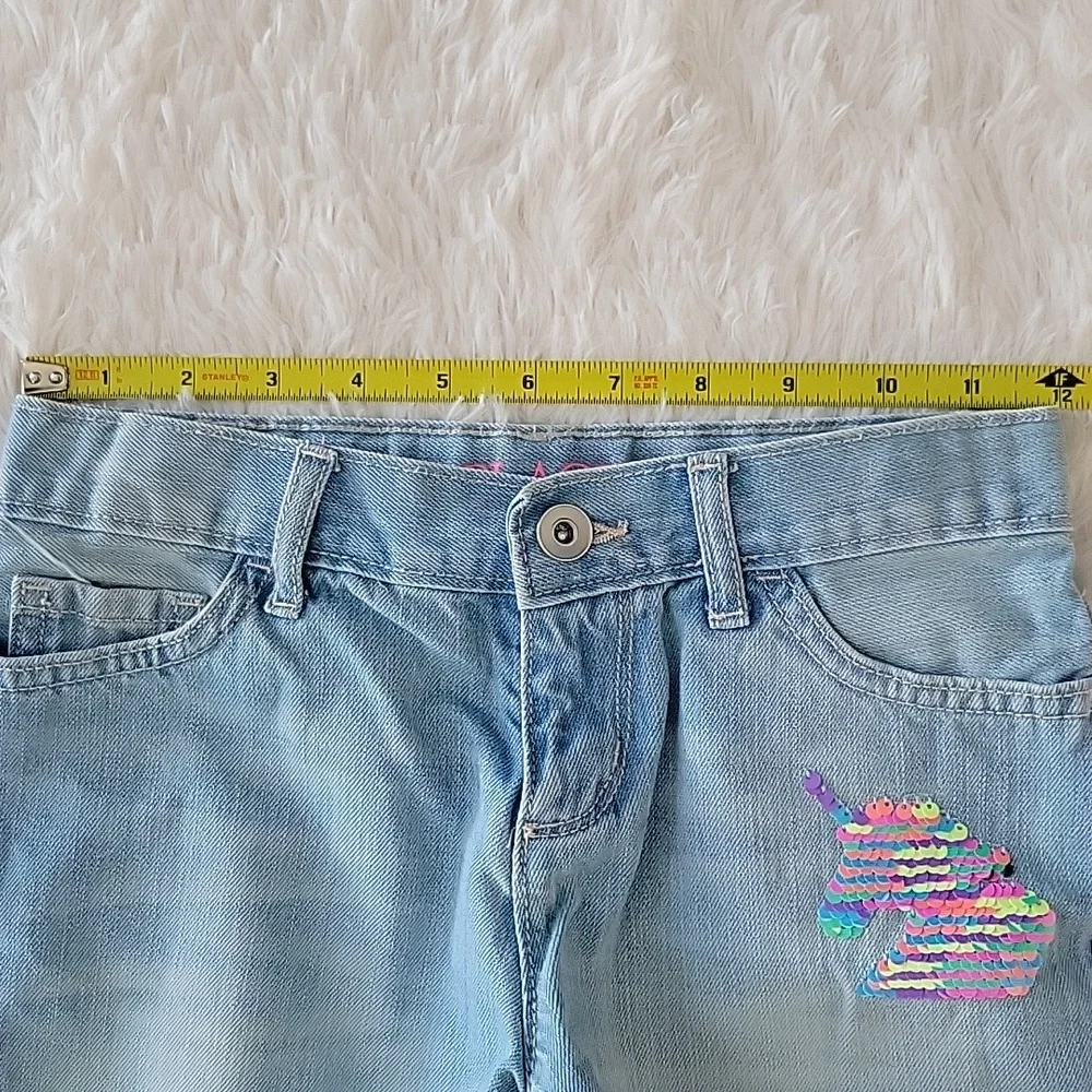 Children's Place Midi Shorts Unicorn Sequins Size 8